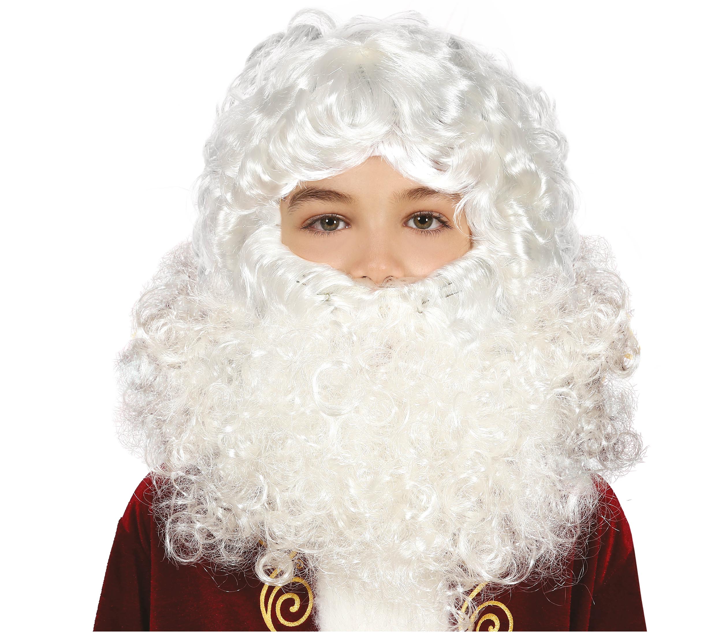 GP48018 – Weihnachten Nikolaus Perücke Bart Kostüm – Farbe: Weiß