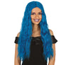 GP48022 – Karneval Fasching Lange Lockige Perücke – Farbe: Blau