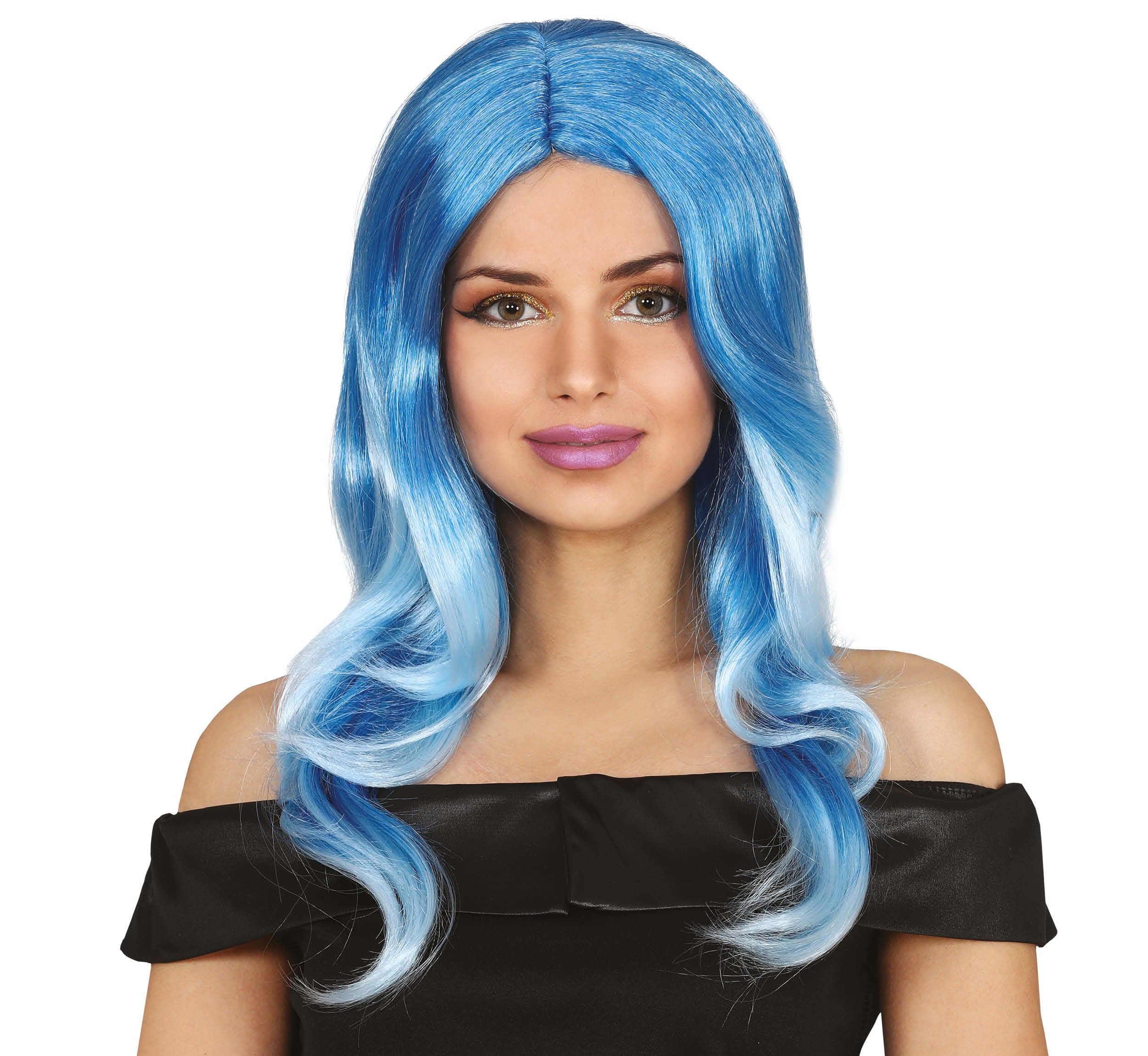 GP48026 – 50's Style Wellig Blond Blau Perücke – Farbe: Blau