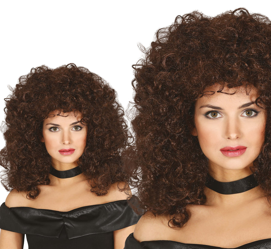 GP48036 – Disco Nostalgie 80s Braun Lockig – Farbe: Braun, Ansicht 2
