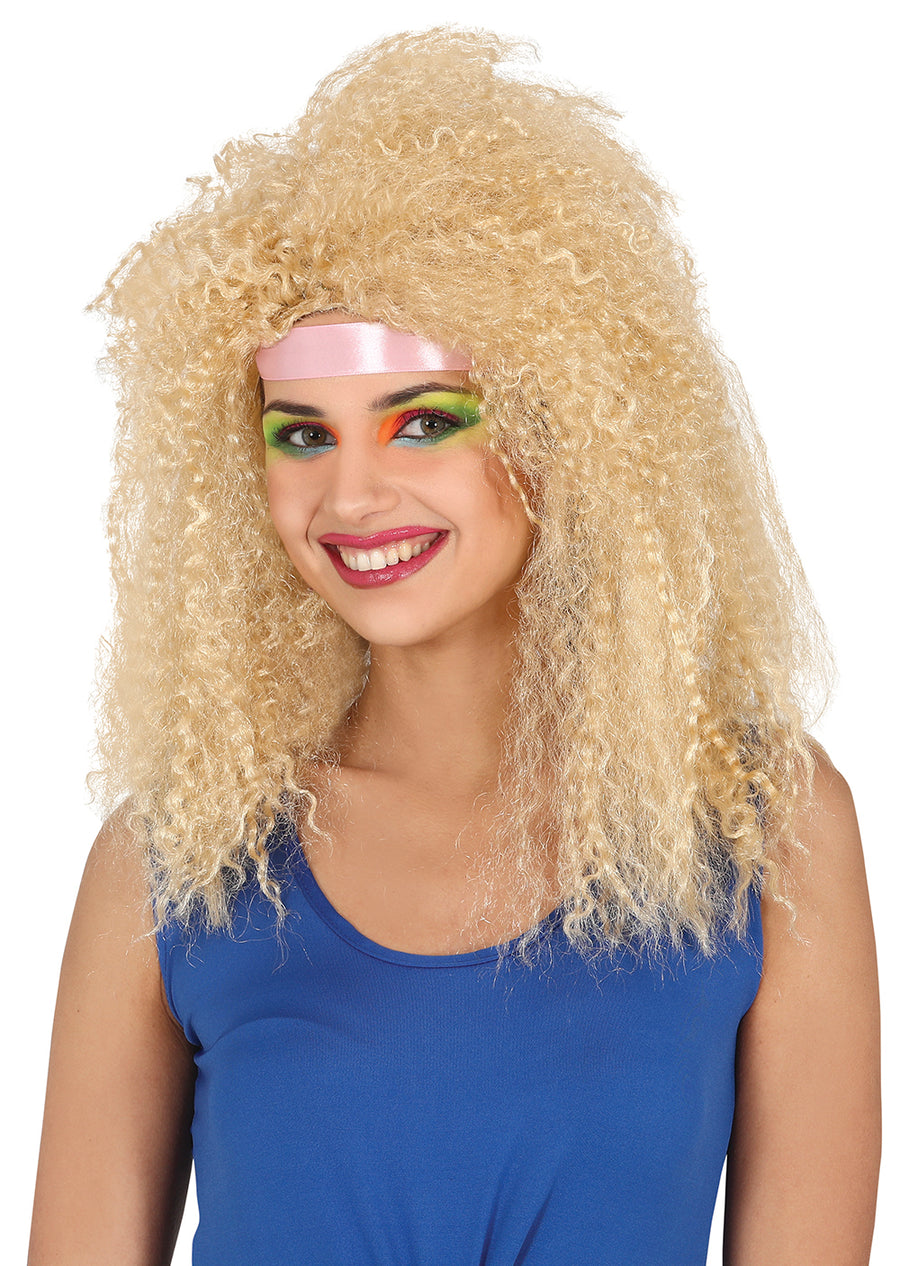 Lockenperücke für Damen blond 80er Jahre