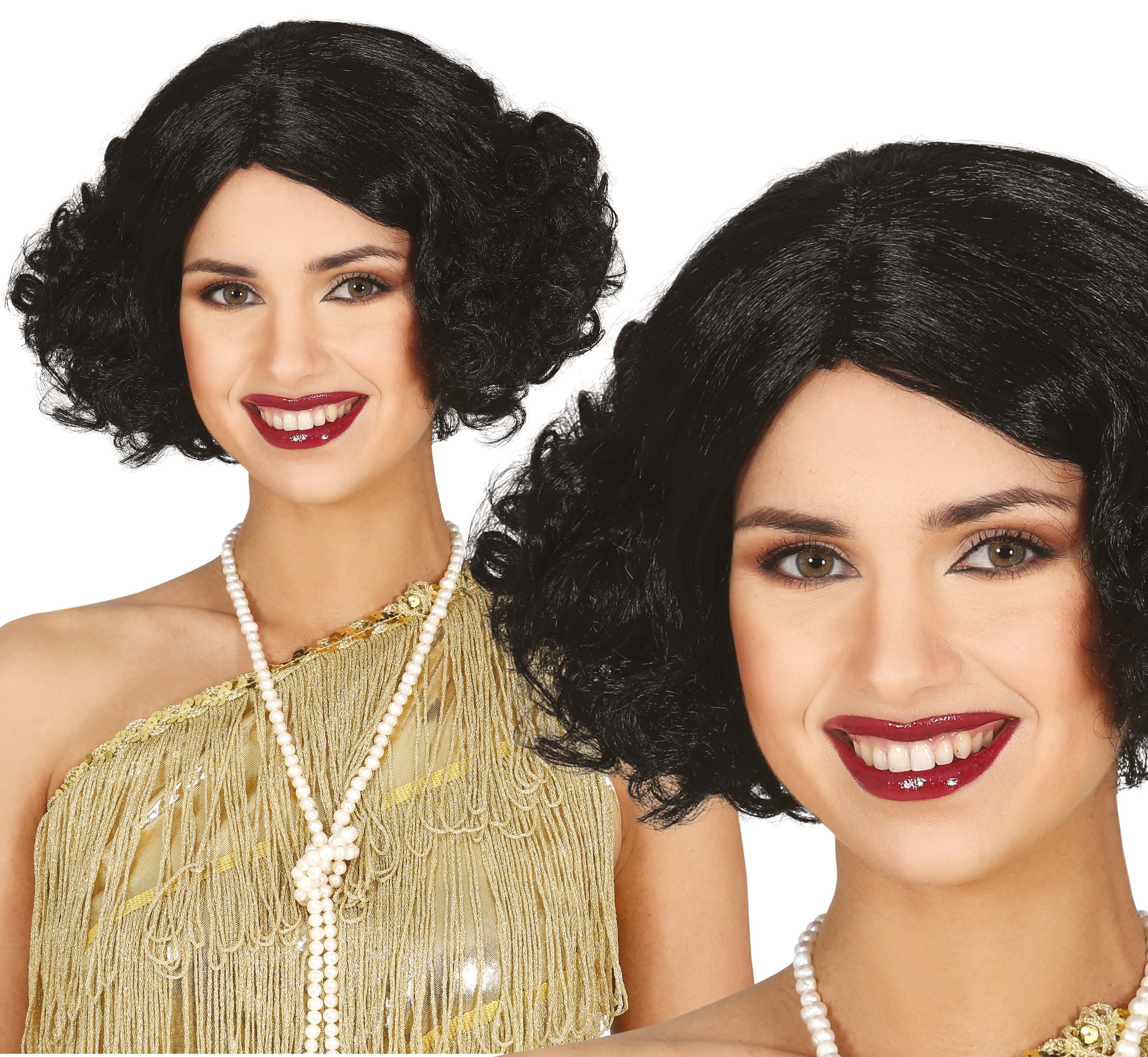 GP48040 – Gatsby Stil Karneval Perücke 1920er Jahre – Farbe: Schwarz