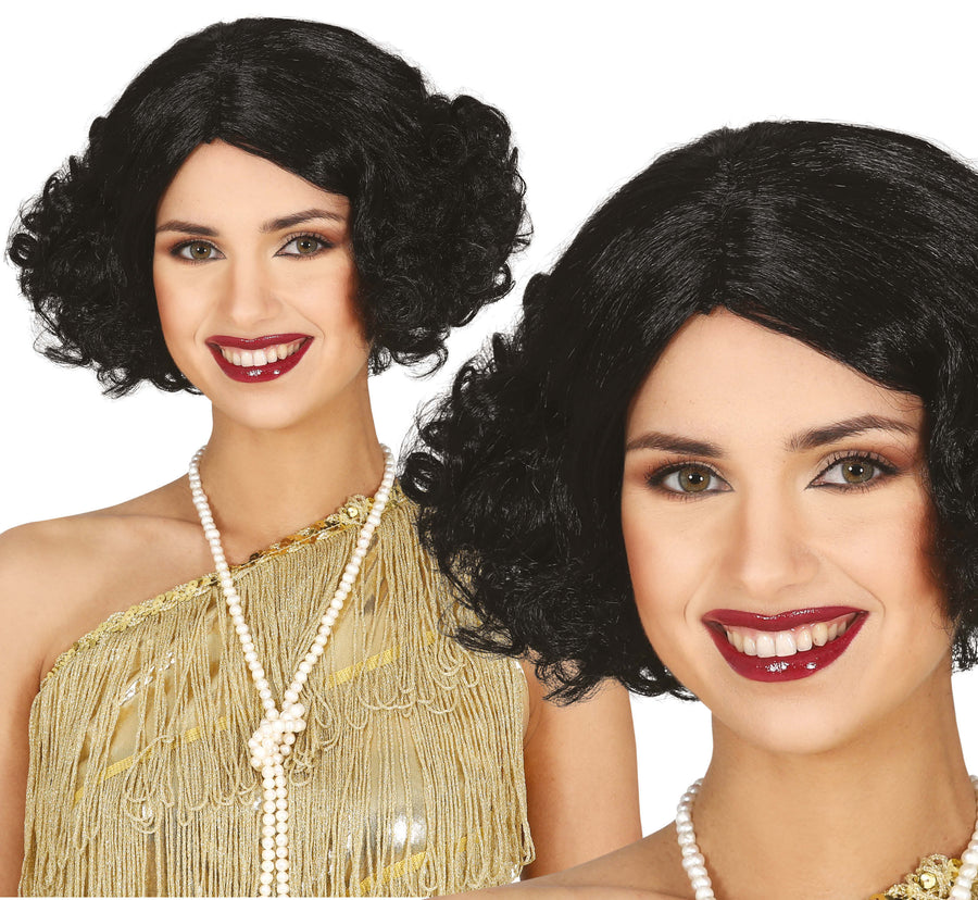 GP48040 – Gatsby Stil Karneval Perücke 1920er Jahre – Farbe: Schwarz, Ansicht 2