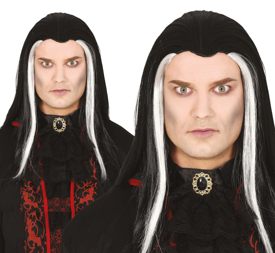 GP48051 – Vampir Halloween Perücke Lange Haare – Farbe: Schwarz, Ansicht 2
