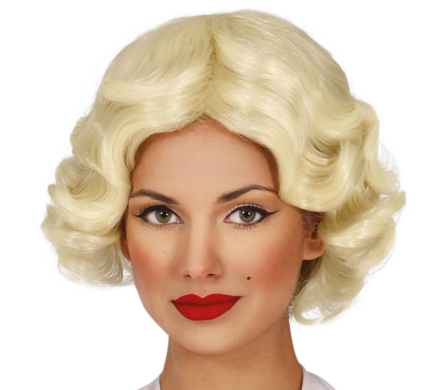 Filmdiva Perücke für Damen blond 50er Jahre