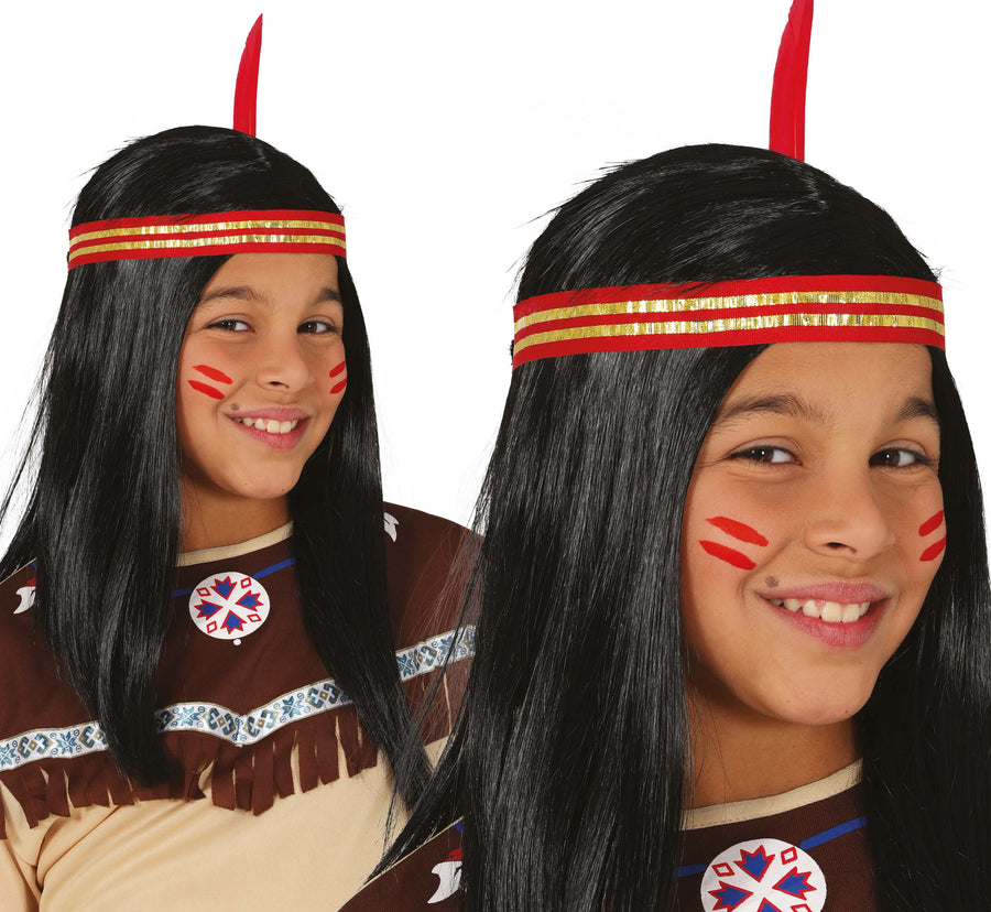 GP48093 – Indianer Haaraccessoire Karneval – Farbe: Schwarz, Ansicht 2