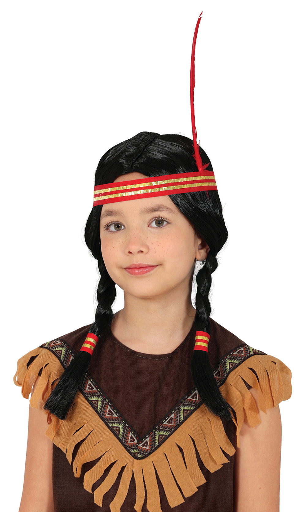 GP48094 – Indianerin Zöpfe Karneval Haarpracht – Farbe: Schwarz