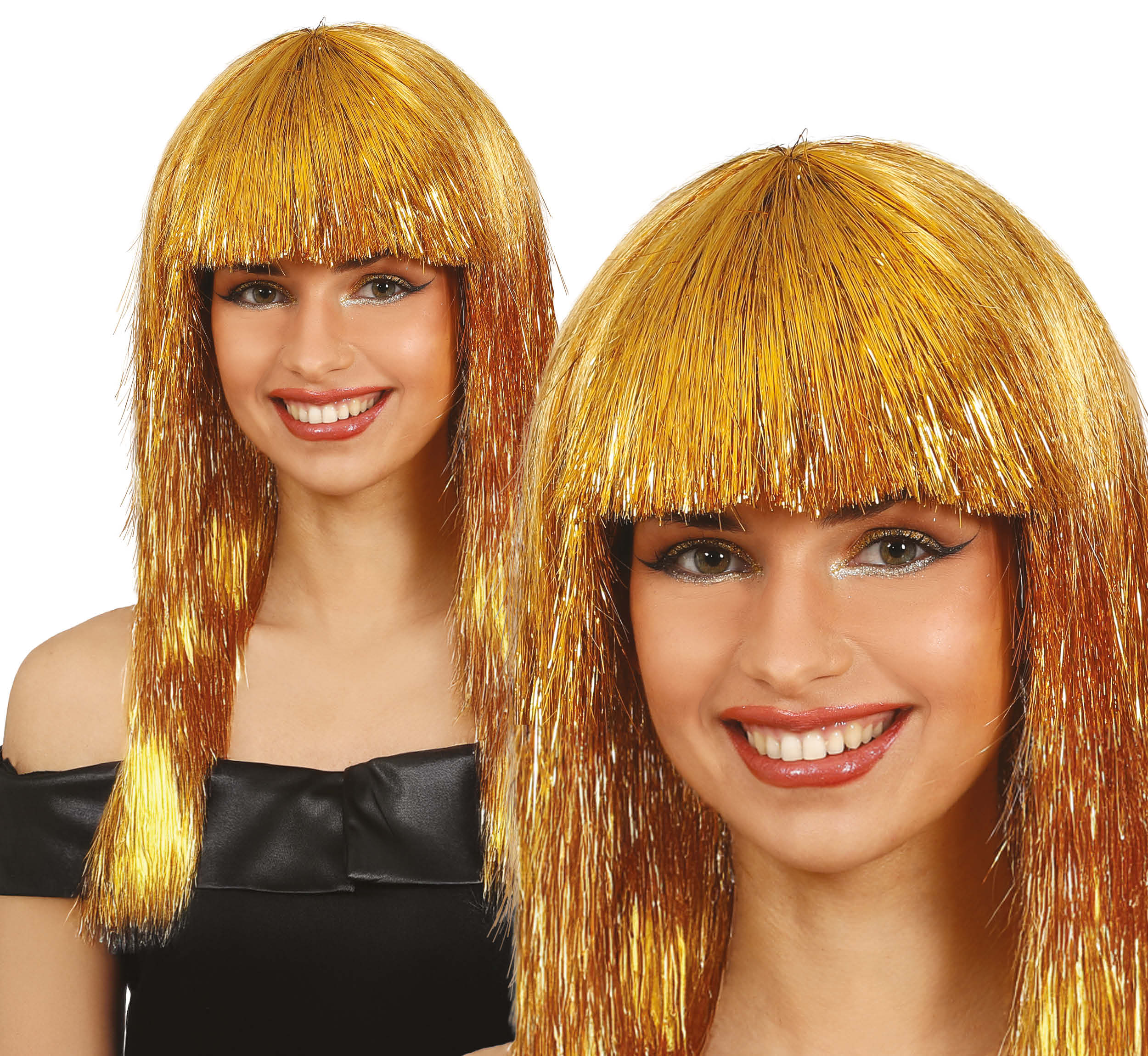 GP48147 – Silvester Glamour Perücke Gold – Farbe: Gold