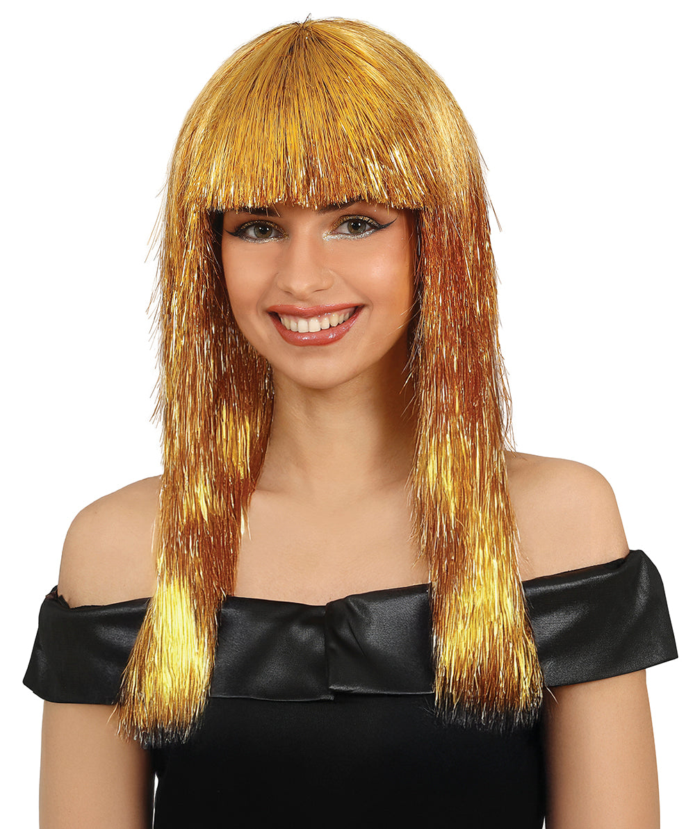 GP48147 – Silvester Glamour Perücke Gold – Farbe: Gold