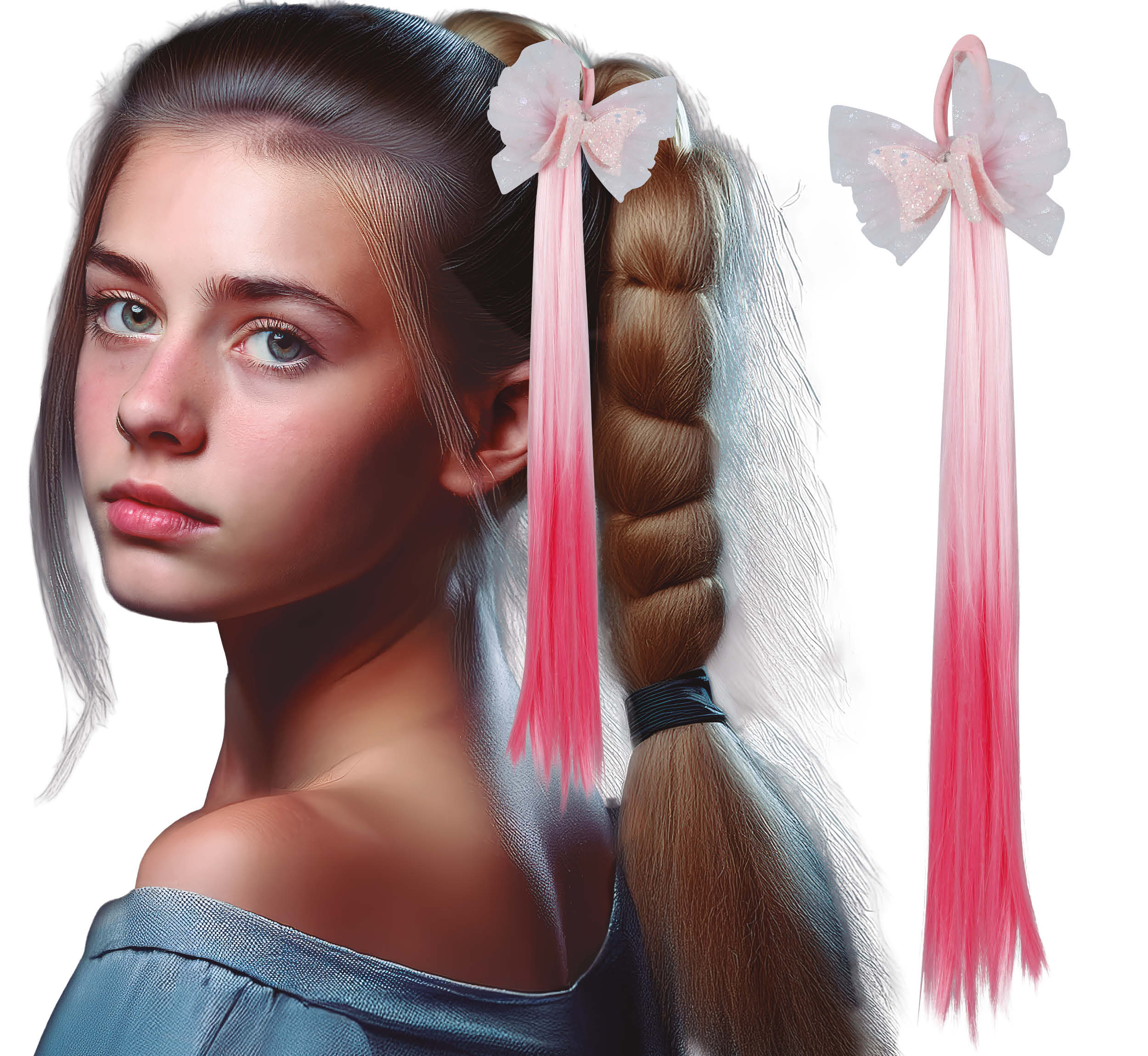 GP48152 – Karneval Haaraccessoire Rosa Schleife – Farbe: Pink