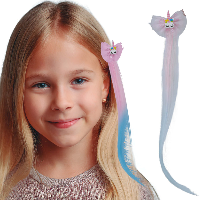 Haarsträhne mit Einhorn für Erwachsene 35 cm