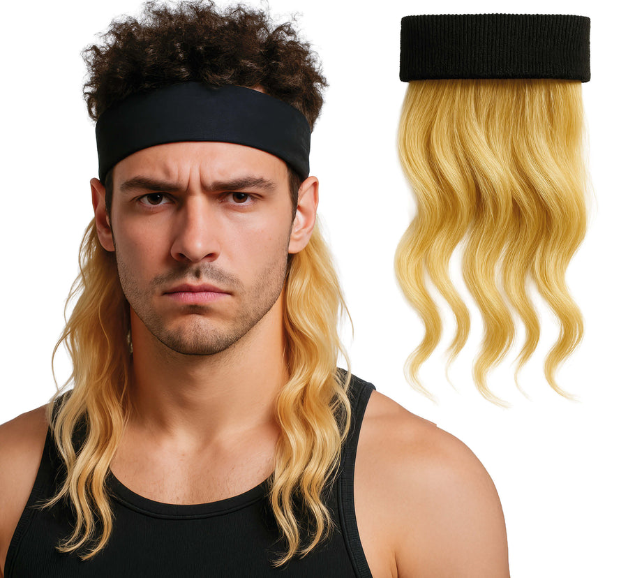 Vokuhila Perücke für Erwachsene blond