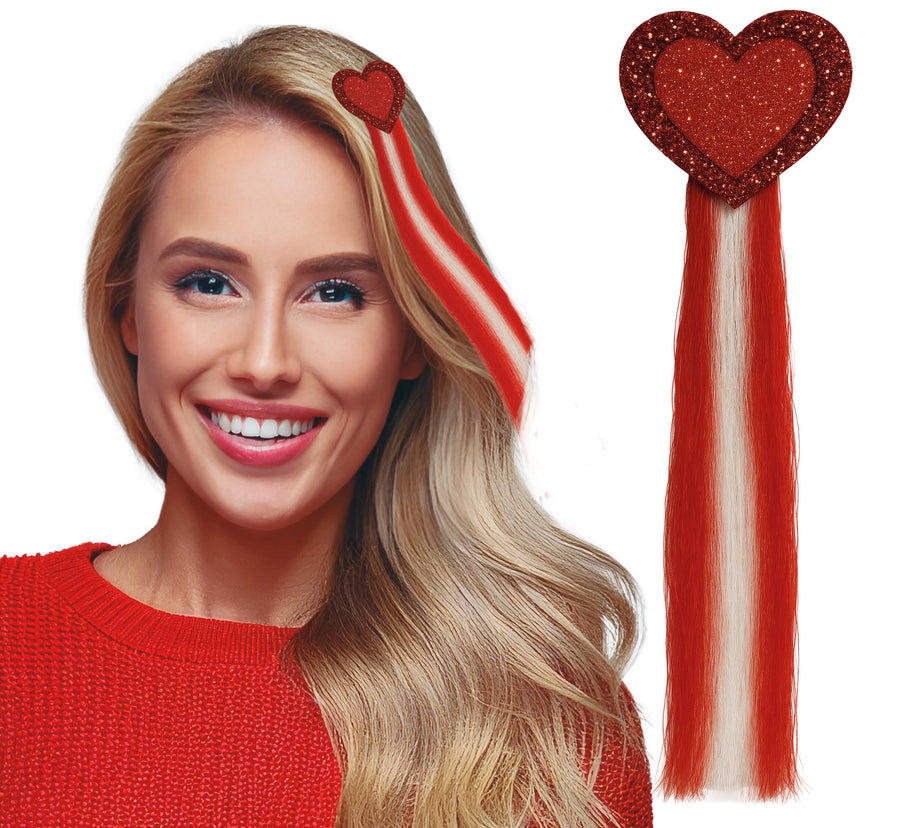 Herz Haarsträhne für Erwachsene 40 cm Valentinstag
