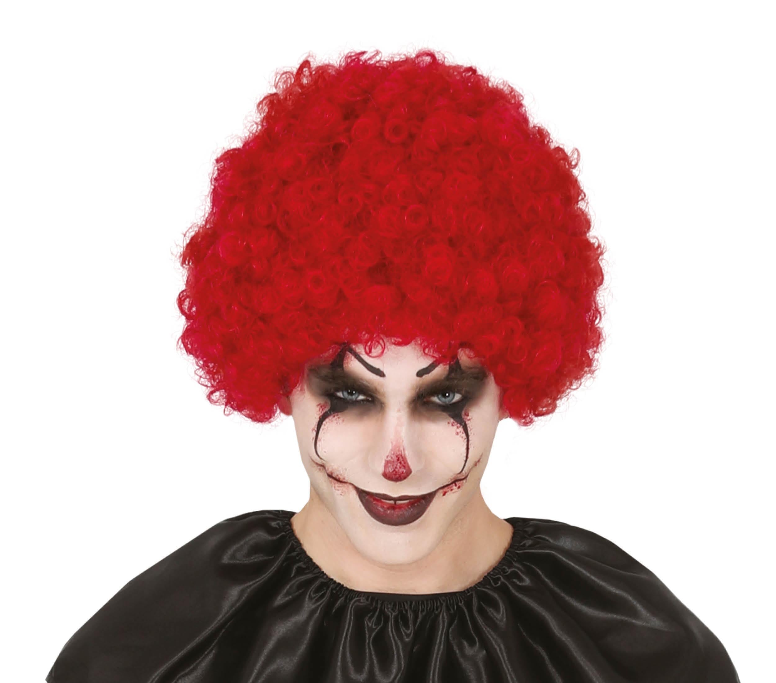 GP4954 – Clown Halloween Perücke Rot Kostüm – Farbe: Rot