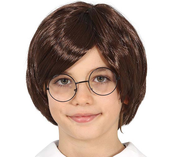Zauberschüler Perücke für Kinder braun