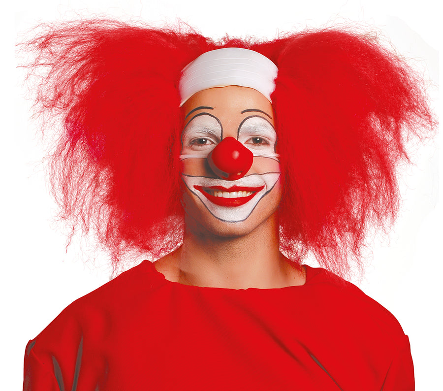 Clown Perücke für Herren mit Glatze rot