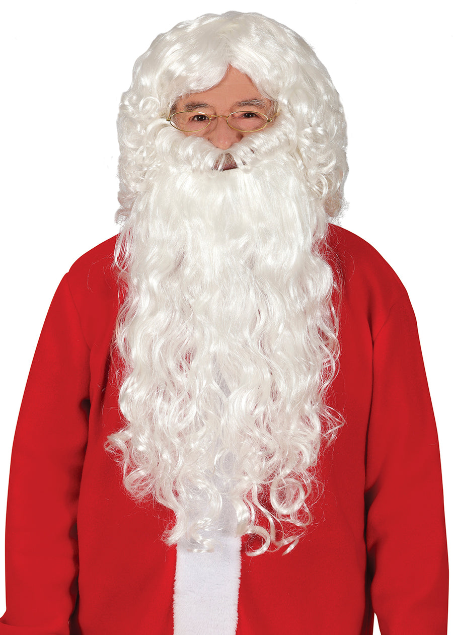 Weihnachtsmann Perücke für Erwachsene Set