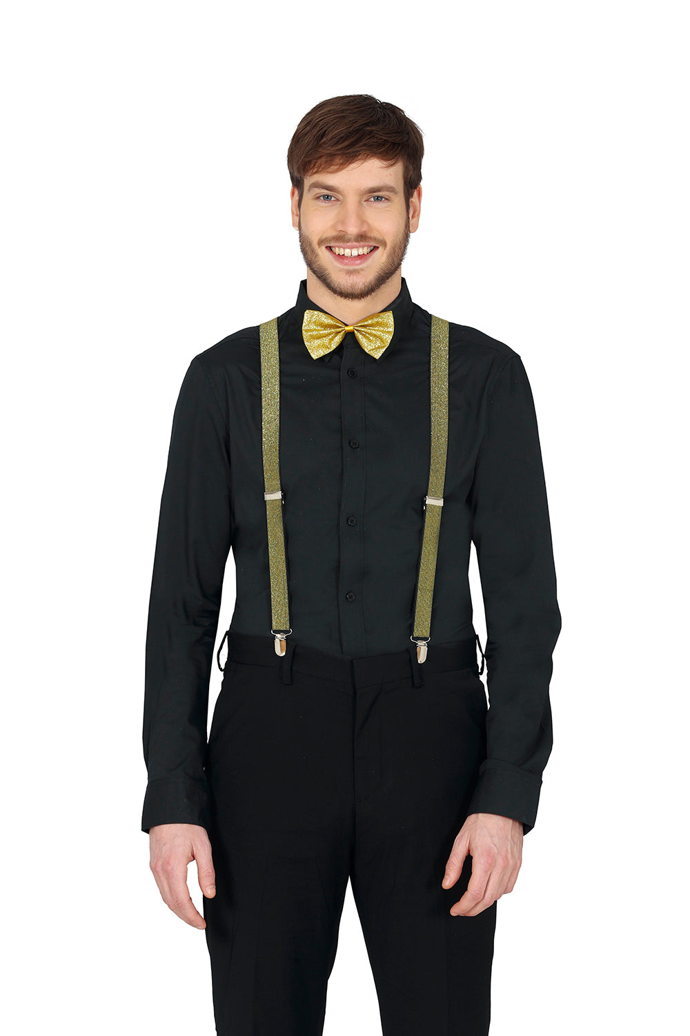 GP18805 – Glitzer Fliege für Herren 12 cm – Farbe: Gold