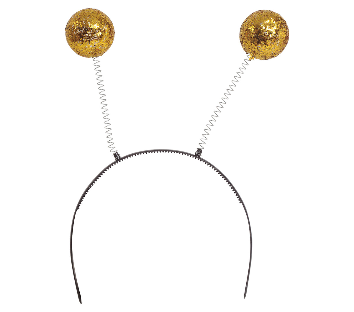 GP16624 – Fühler Haarreif für Erwachsene mit Glitzerkugeln – Farbe: Gold