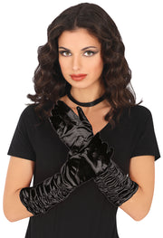 Glamour Handschuhe für Damen 40 cm gerafft, Bild 2