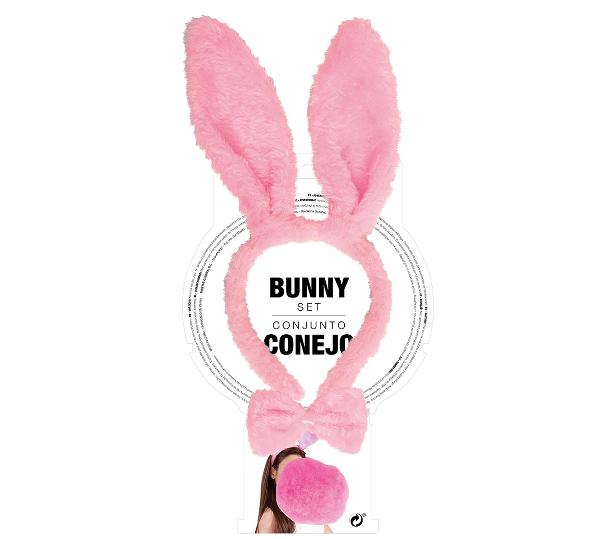 GP18122 – Bunny Set für Damen rosa 3 teilig – Farbe: Pink