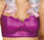 Meerjungfrau BH für Damen lila mit Muschel Cups, Bild 1