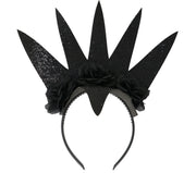 Dunkle Königin Haarreif für Damen mit Blumen, Bild 3