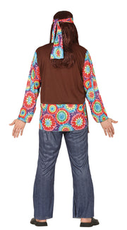 Hippie Kostüm für Herren mit Fransenweste, Bild 3