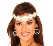 Hippie Blumen Haarband für Damen weiß, Bild 2