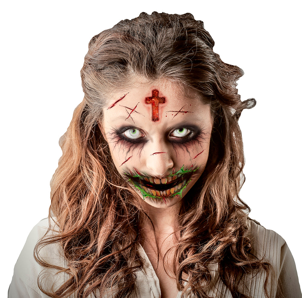 GP15708 – Horror Tattoos für Erwachsene 30 x 13 cm – Farbe: Zombie