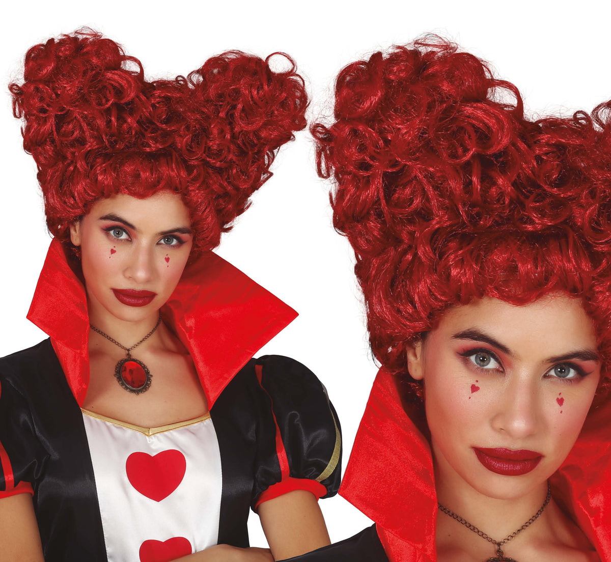 GP4646 – Herzdame Perücke für Damen rot in Herzform – Farbe: Rot
