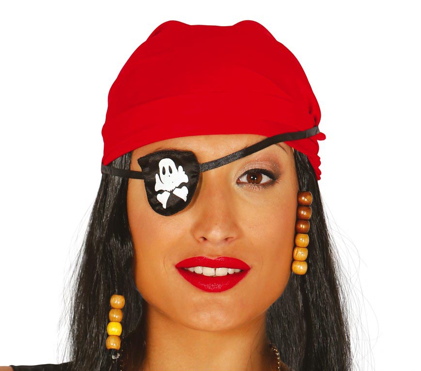 GP16509 – Piraten Augenklappe für Erwachsene mit Totenkopf – Farbe: Schwarz