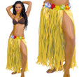 Langer Hawaii Rock für Damen 75 cm mit Blumen