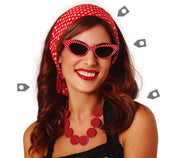 50er Jahre Set für Damen rot mit Polka Dots, Bild 2