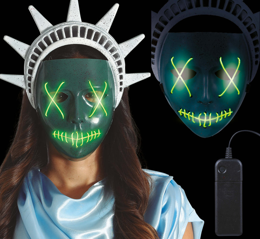 Freiheitsstatue Maske für Erwachsene mit Licht