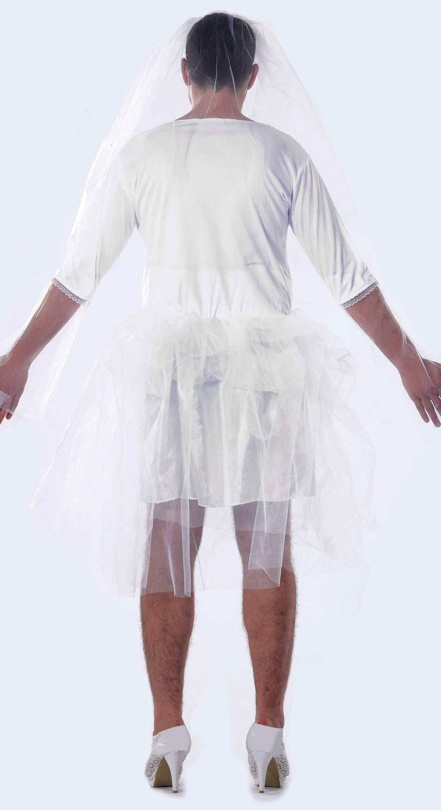 GP84395 – Braut Kostüm für Herren mit Schleier weiß – Größe: 52 - 54 (L) – Farbe: Weiß