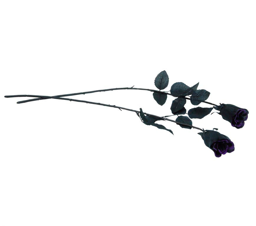GP19900 – Schwarze Rose 42 cm langstielig – Farbe: Schwarz