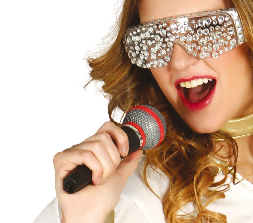 GP18247 – Mikrofon für Erwachsene 26 cm Popstar – Farbe: Schwarz