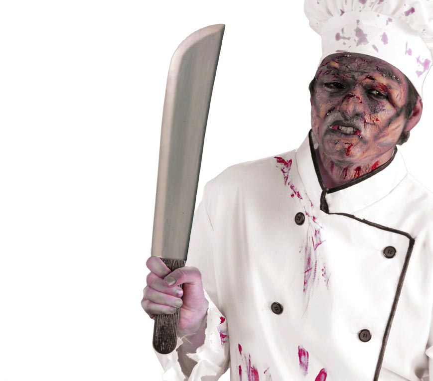 GP18304 – Horror Machete für Erwachsene 53 cm Attrappe – Farbe: Metallic
