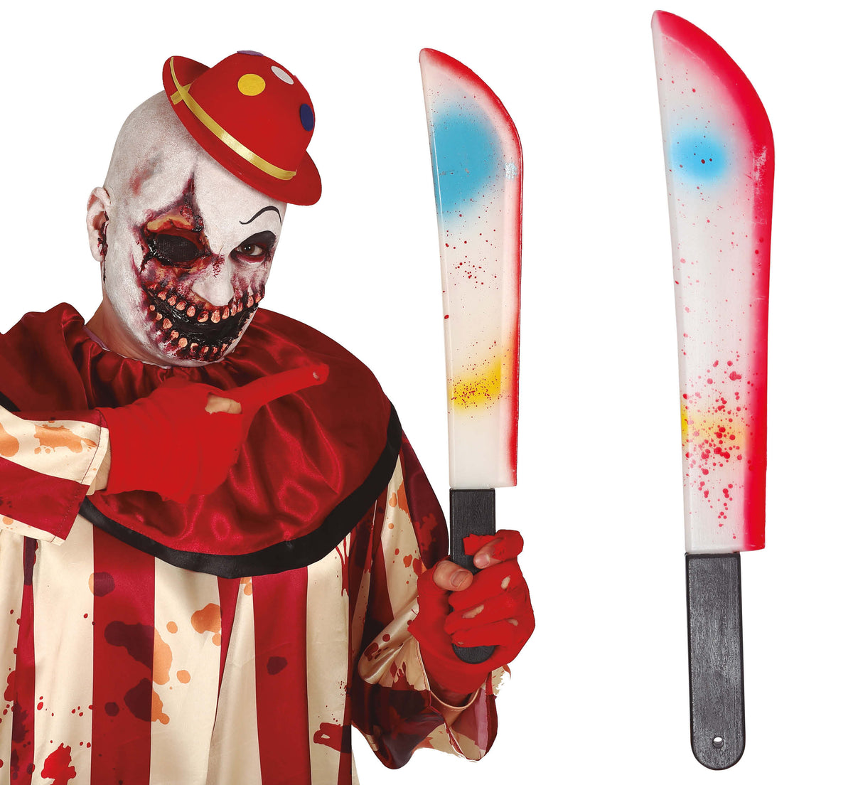 GP17715 – Horror Clown Machete für Erwachsene 54 cm – Farbe: Mehrfarbig