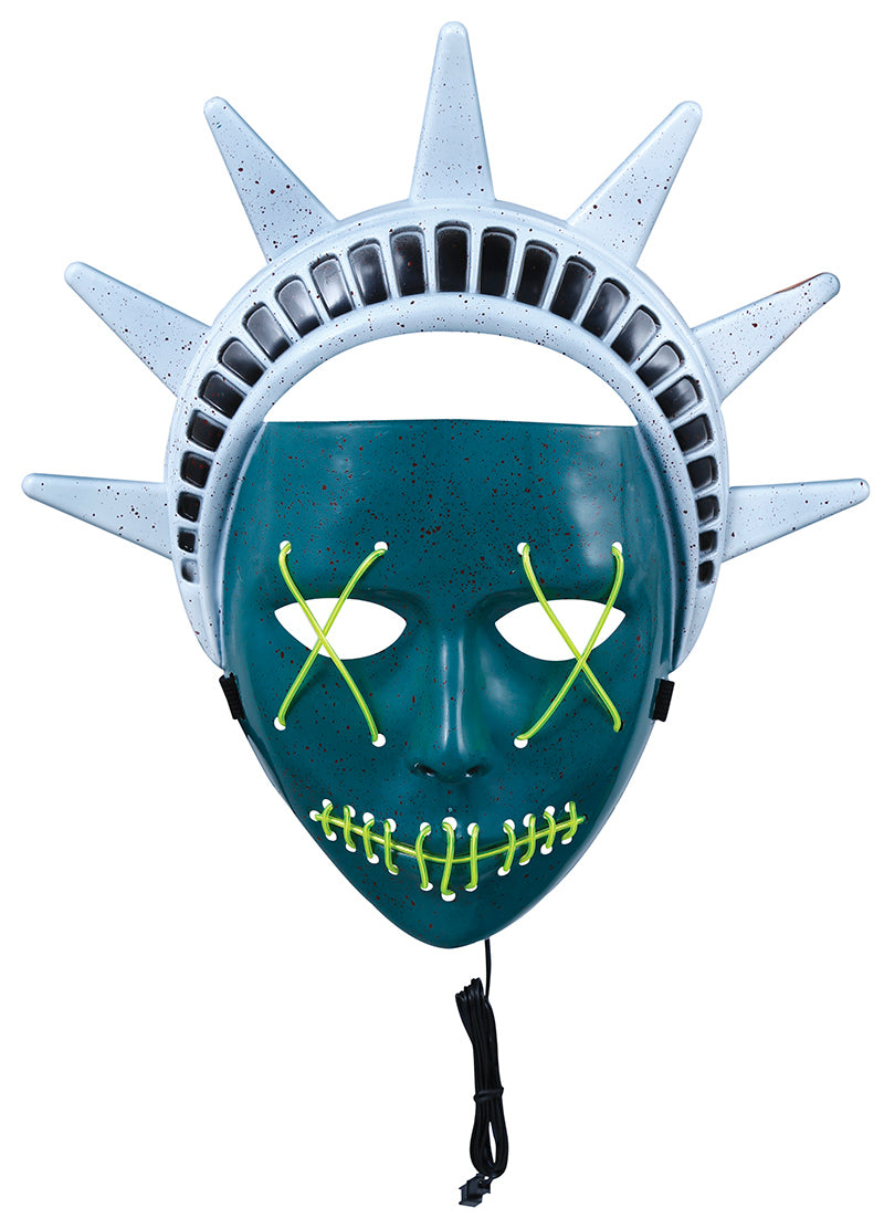 GP20012 – Freiheitsstatue Maske für Erwachsene mit Licht – Farbe: Grün