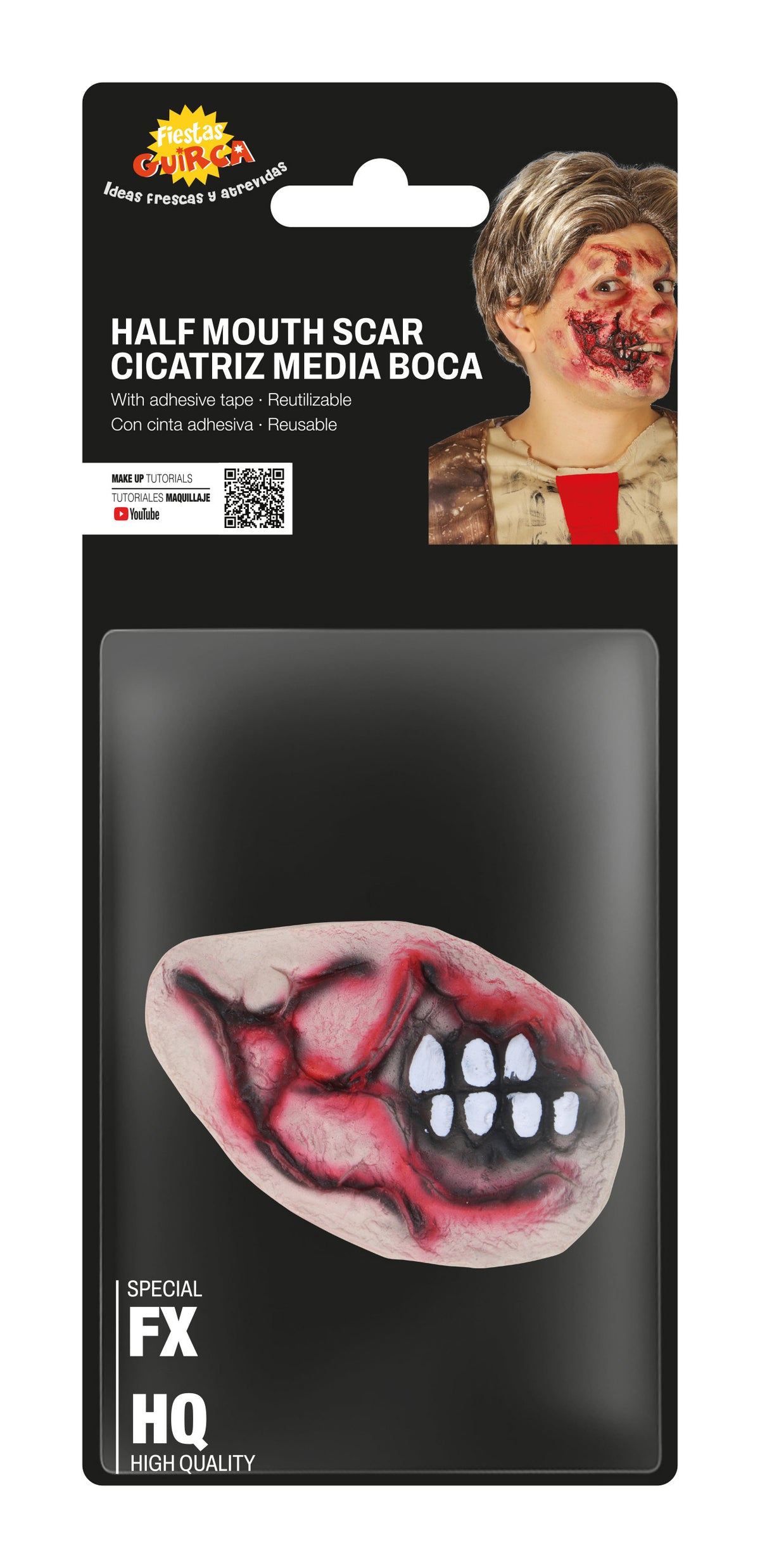 GP2053 – Latex Zombie Mundnarbe für Erwachsene – Farbe: Beige