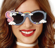 Einhorn Brille für Erwachsene mit Glitzer, Bild 1