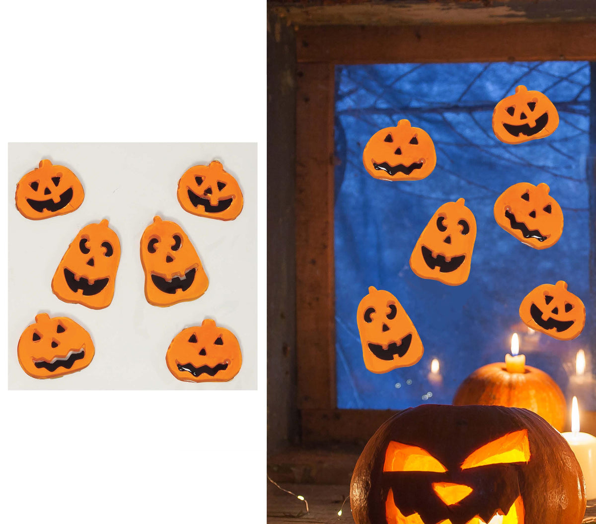 GP24329 – Halloween Fensterdeko Gel 20 x 20 cm – Farbe: Orange, Schwarz
