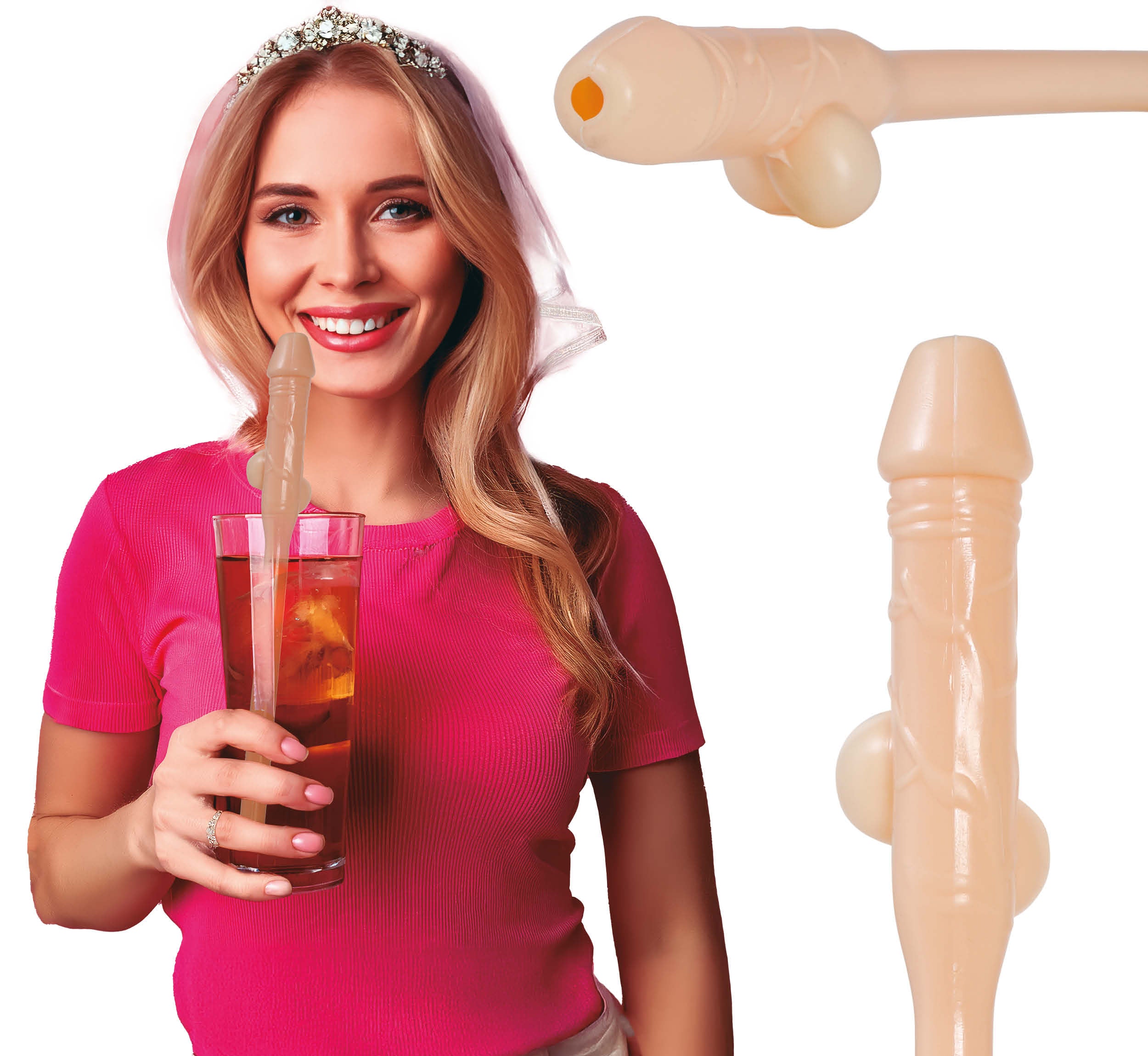 GP69039 – Junggesellenabschied Spaß Strohhalm – Farbe: Beige