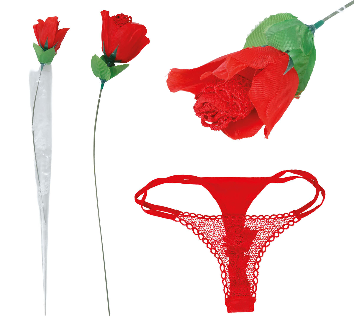 GP69053 – Junggesellenabschied Rose Versteck – Farbe: Rot / GrÜn