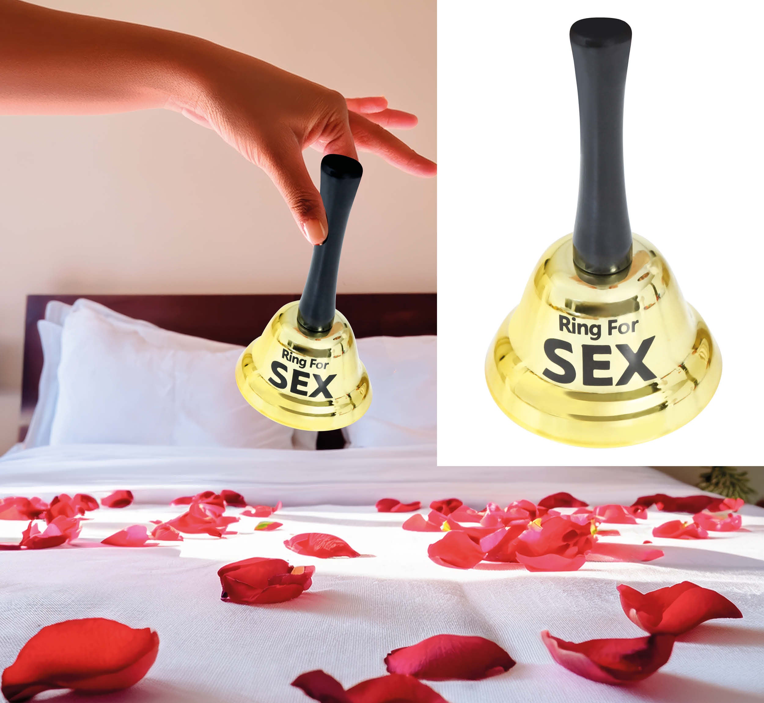 GP69054 – Junggesellenabschied Karneval Glocke 13 cm – Farbe: Gold / Schwarz