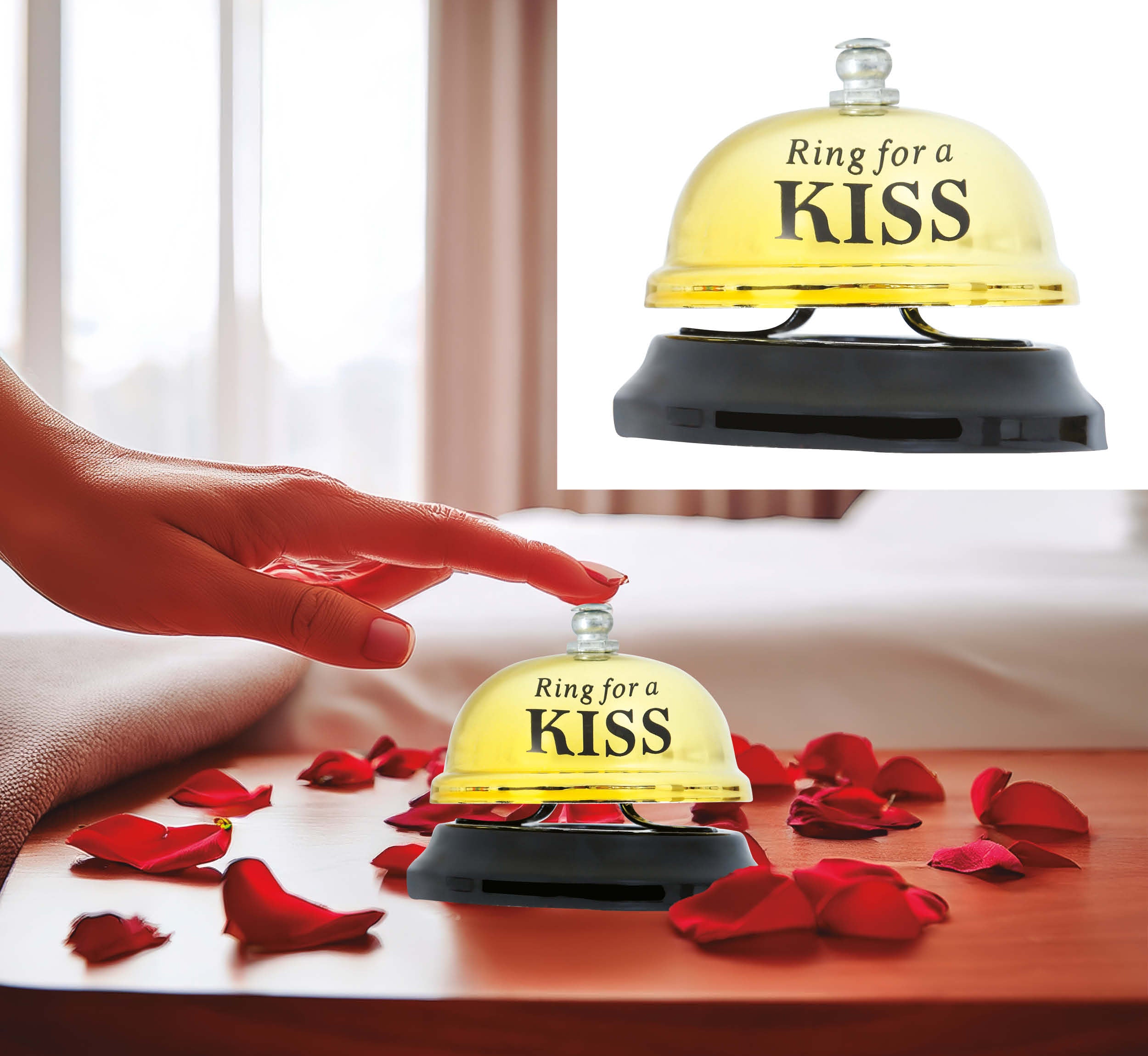 GP69055 – Junggesellenabschied Spaßglocke Kiss – Farbe: Gold