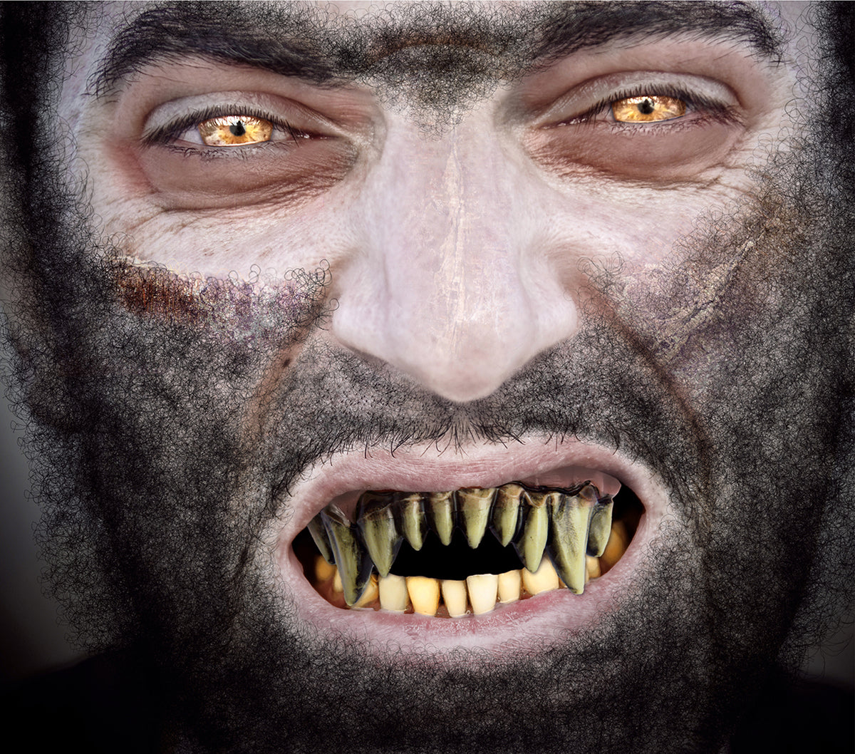 GP2177 – Monster Zähne für Erwachsene Horrorgebiss – Farbe: Weiß