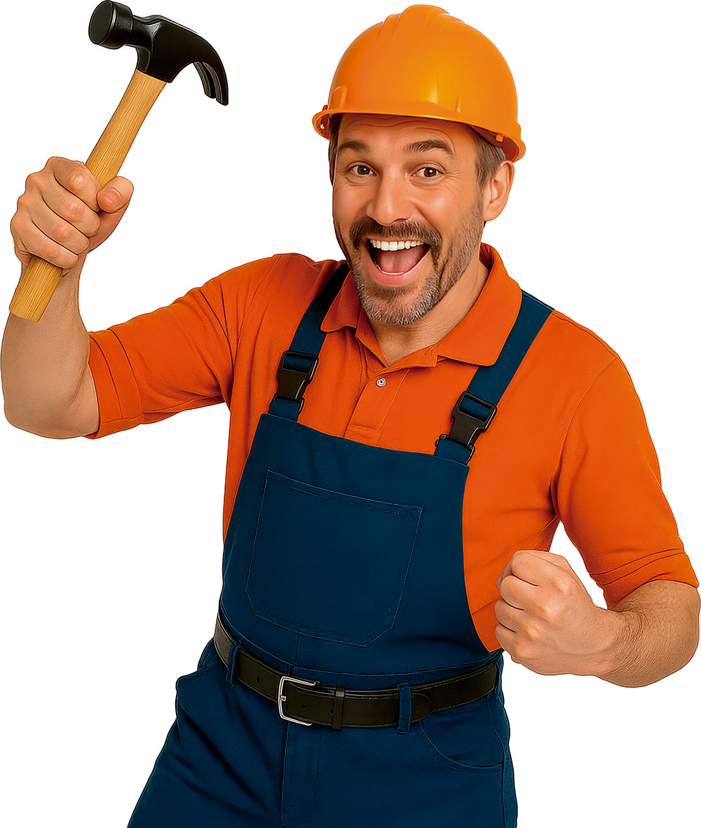 GP18183 – Hammer für Erwachsene 40 cm Handwerker – Farbe: Braun